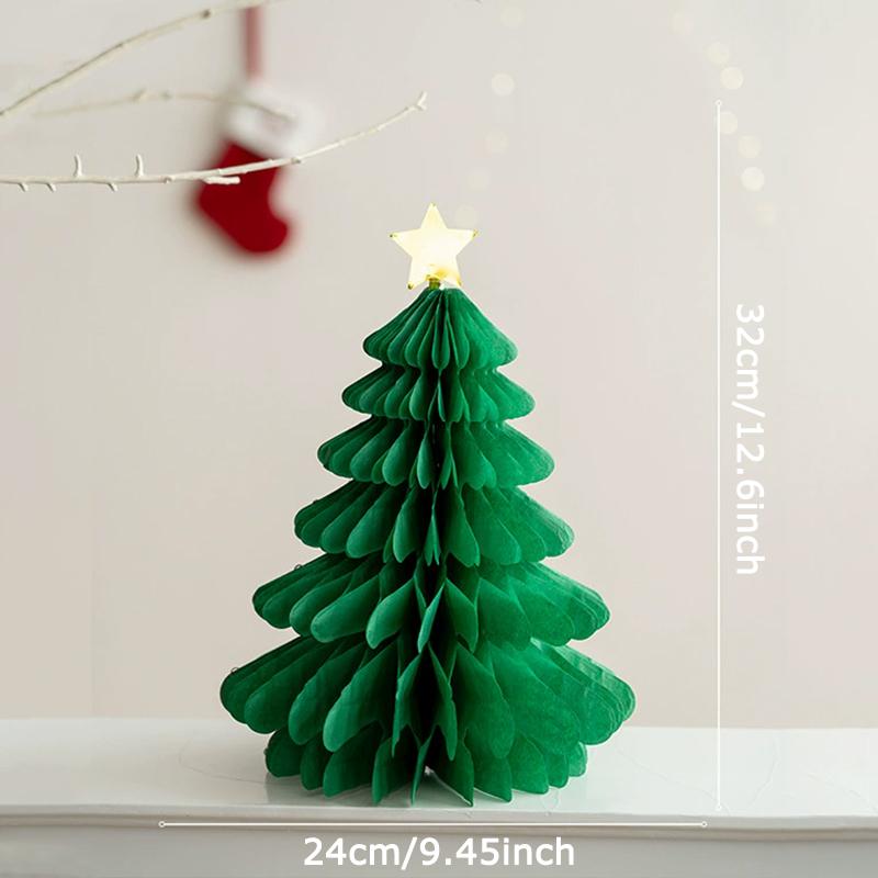 WTEMPO Christmas Decorations Christmas Tree Hanging Pendents with Ropes DIY Desktop Ornaments Christmas Origami Decoration Scene Setting Props