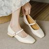 Fashion New Mary Jane Shoes for Women Retro Style Square Toe Low Heel Single Shoes Soft and Comfortable Ballet Shoes Zapatos Mujer