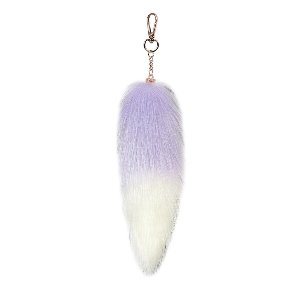 Llavero de Cola de Zorro Falsa Adorno Colgante de Felpa Suave Accesorio Regalo para Bolsos y Llaves Decoración Esponjosa 20 cm de Longitud