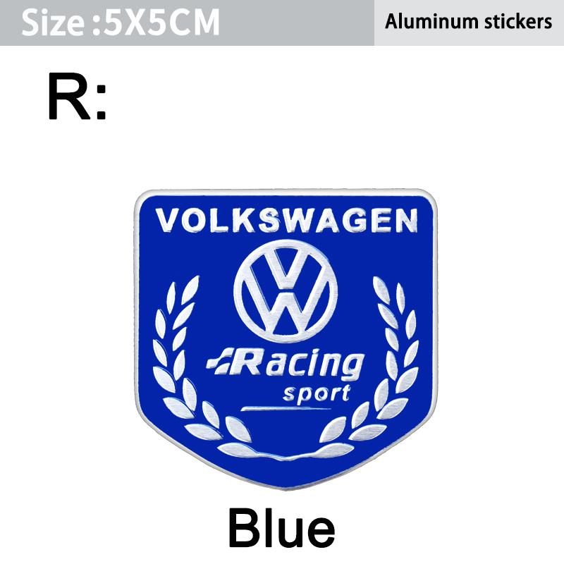 For VW Volkswagen Jetta MK5 Golf 1Pcs Car Styling Aluminum Alloy Badge Sticker For Volkswagen GTI R-Line R Polo Golf Passat Scir