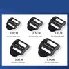 5 Teile/paket Leiter Schloss Schieber Kunststoff Schnallen Rucksack Gurte Schwarz Gurtband 2cm, 2,5 cm, 3,2 cm, 3,8 cm