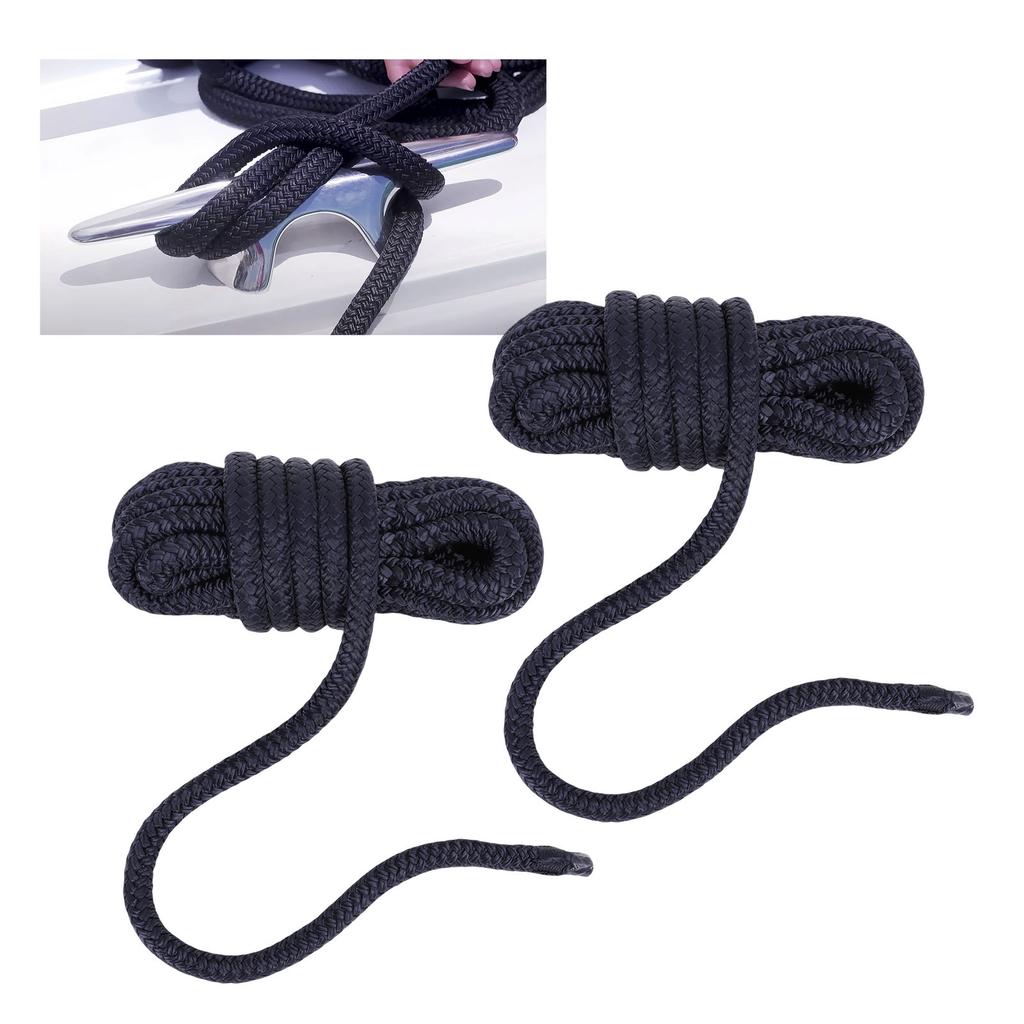 2PCS Boat Dock Lines High Strength Multifunctional Double Nylon Boat Rope for Small Sailboats Floating Bridges Speedboats