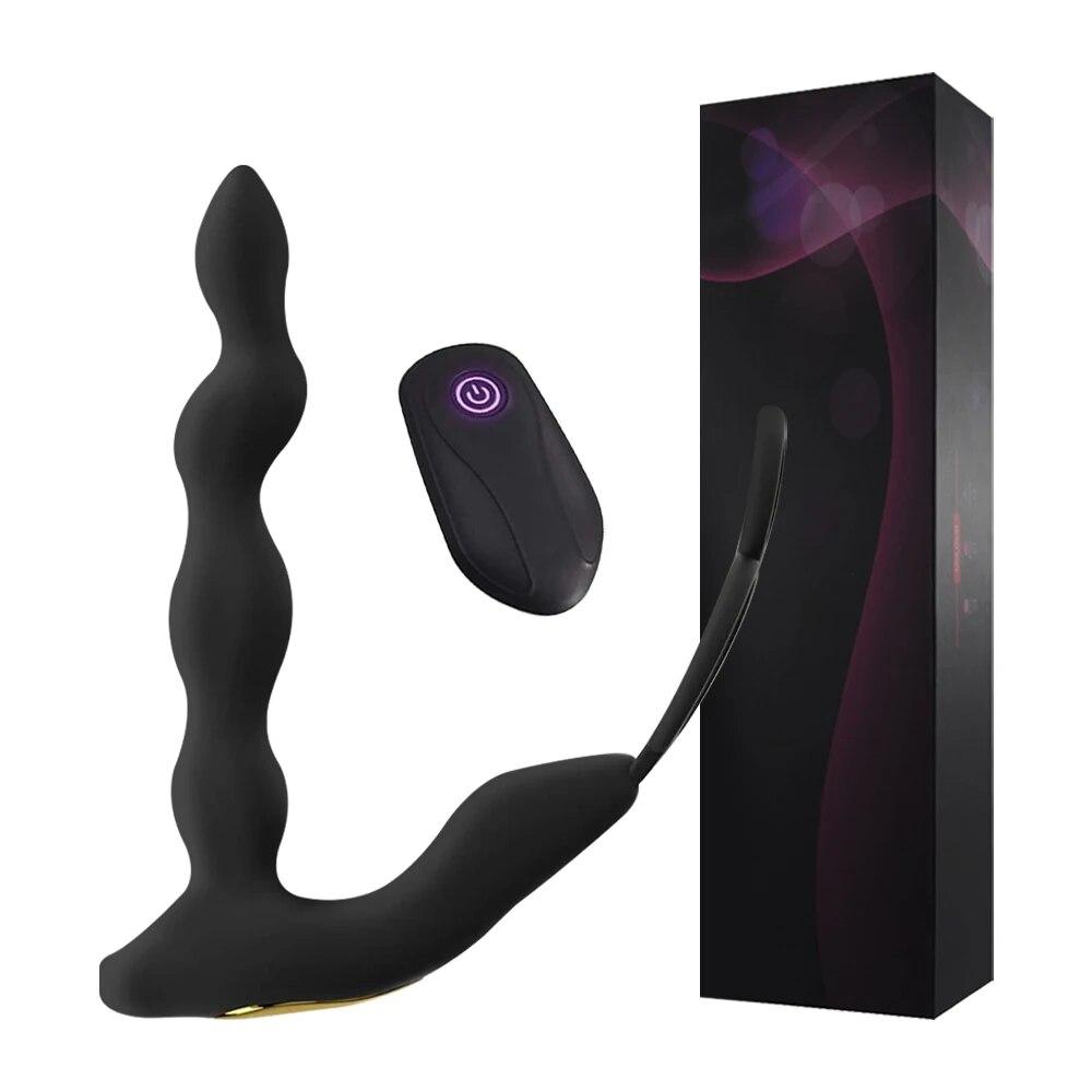 Männlicher Prostatamassage-Stimulator, Analvibrator, drahtlose Steuerung, Verzögerung der Ejakulation, Penisring, Analplug, Hintern, Sexspielzeug für Männer