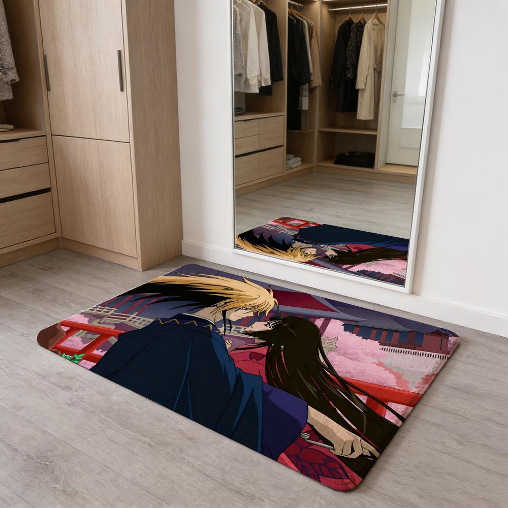 

N-Nurarihyon no Mago Anime Floor Mat Flannel Door Mat Non-Slip Absorbent Washable Indoor Home Rug 40x60cm