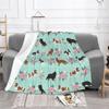 Cavalier King Charles Spaniel Blankets Flannel Winter Floral Bouquet Cute Dog Lover Breed Pet Portrait Throw Blanket For Bedroom