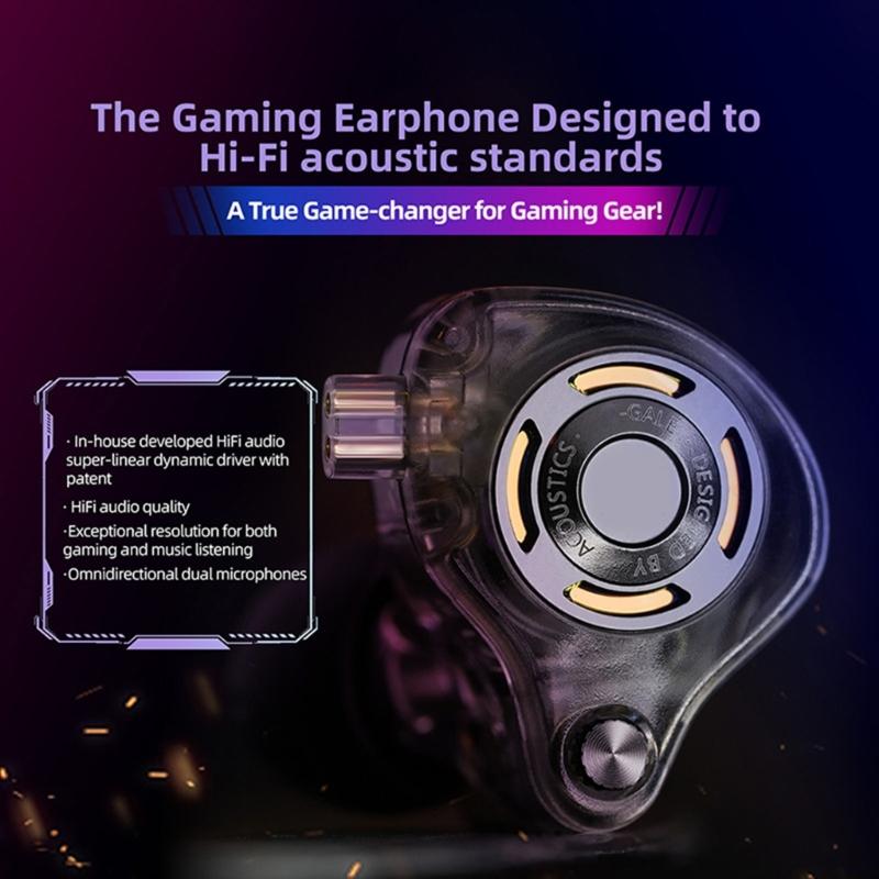 Premium Gaming Earphones Enhances Low Frequency Performances Wire Headphones Tuning Replaceable Cable Secures Fit