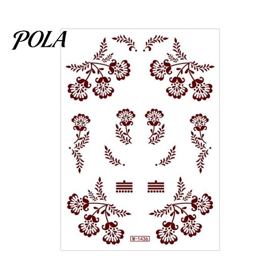 Henna Tattoo Stickers, Red Brown Waterproof Lace Temporary Tattoos, Indian Mehndi Body Art for Hands Feet, Festival Makeup
