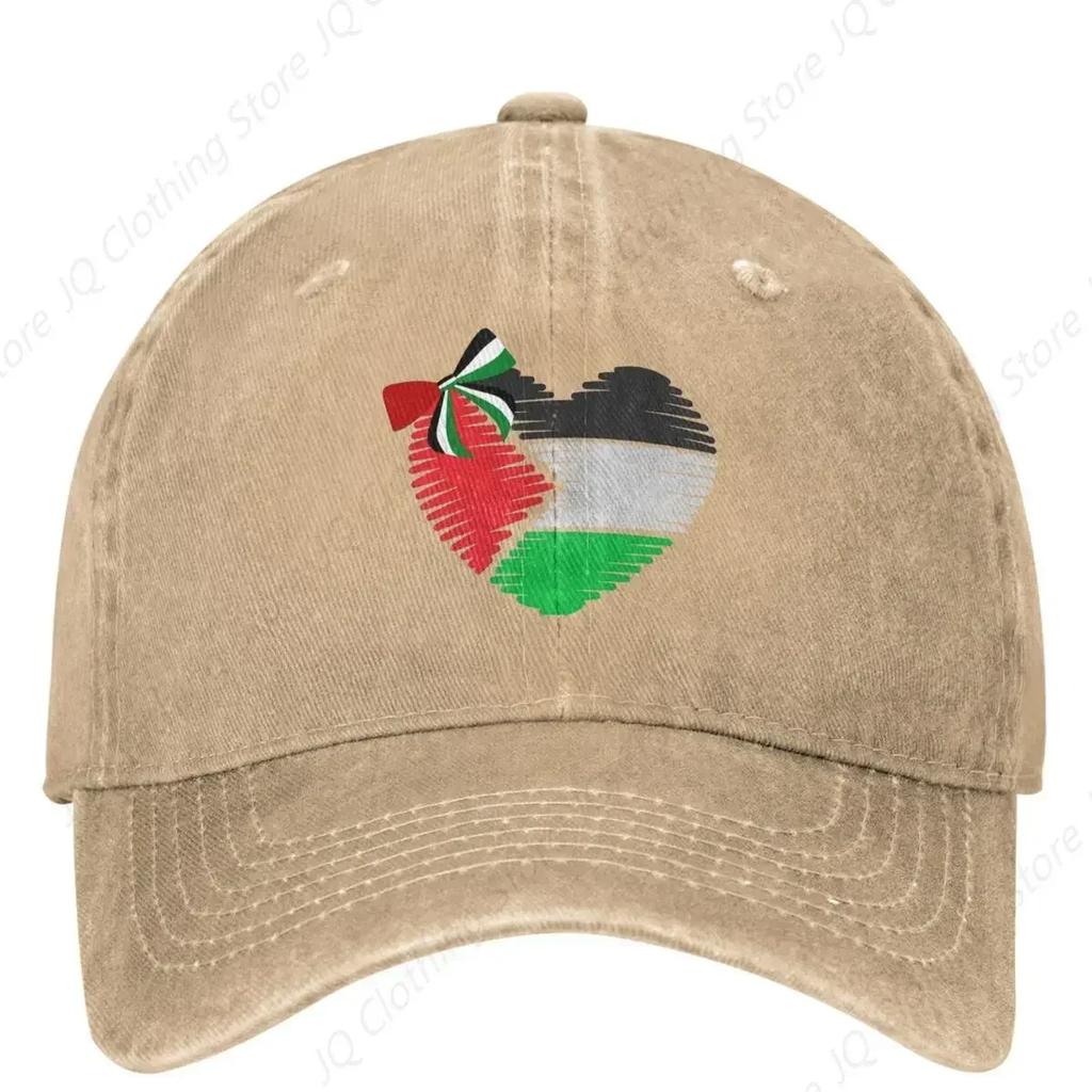 Flag Of Palestine Design Heart Baseball Cap Palestinian Unisex SunProof Trucker Dad Hat Summer Classic Kpop Rock Baseball Caps