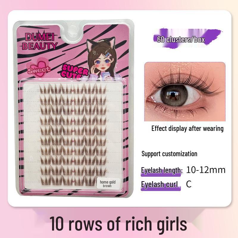 10-Row Autumn Leaf & Sunflower Faux Eyelashes - Flat, Glue-Free