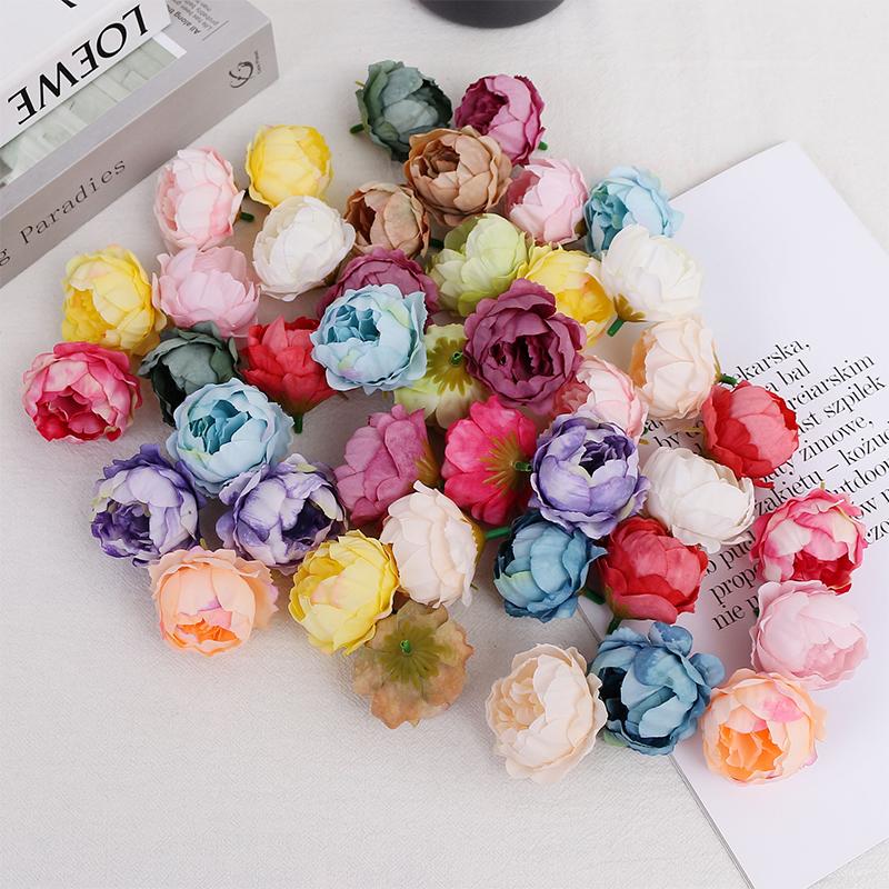 5/10Pcs Artificial Peony Flowers 4.5cm Fake Flower Heads for Home Room Dceor Wedding Marriage Decoration DIY Gifts Accessory
