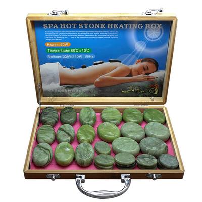 Tontin 31 Stück/Set Jade-Glasur, Hot-Stone-Massagegerät, Rückenmassagegerät, Gesundheitssteine für die Massage der Wirbelsäule, Basalt-Lavastein-Spa