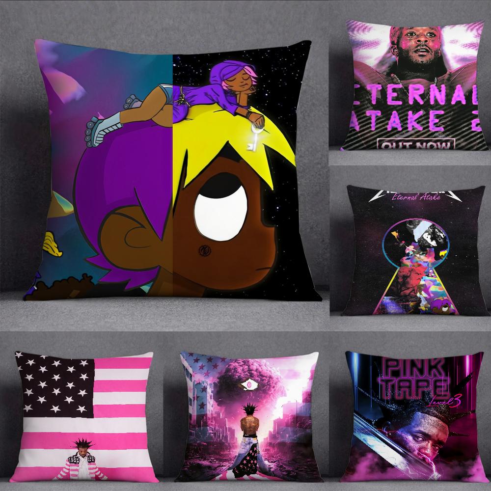 Rapper Lil Uzi Vert Eternal Atake 2 Pillow Case Square Double-Sided Printing Short Plush Sofa Cushion Cover Bedside Pillow