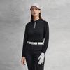 FILA Classic Minimalist Comfortable Versatile Knitted Long Sleeve Polo Shirt Women tops Deep-Black A11W615203FBK