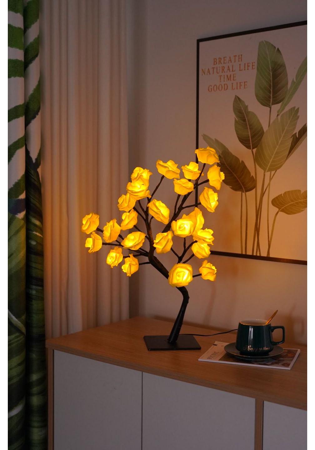 

LED Rose Tree Light – Plug-in/Battery Powered Decorative Light for Bedroom & Living Room 36 Roses