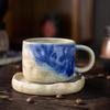 Retro Ceramic Kiln-Glazed Mug & Saucer - Customizable Logo