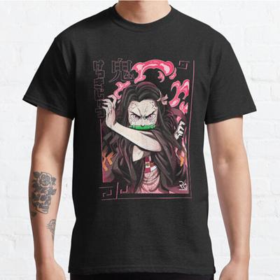 Nadměrná velikost S-3XL Demon Slayer Nezuko Kamado Potištěné tričko Pánské topy Módní oblečení Trička