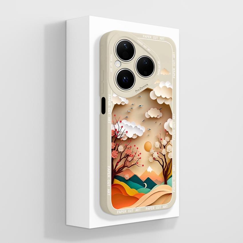 

Чехлы для телефонов Huawei Pura 80 Pro Honor X7d X9d X20 V40 с красивыми деревенскими узорами, защитой объектива, из жидкого силикона, противоударный чехол для Huawei Honor X7D 5G