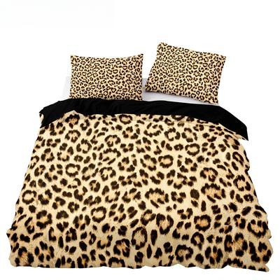 American Style Bedding Set Queen Pink Leopard Pattern Duvet Cover with Pillowcase Single Double King Soft Comforter Bed Cover