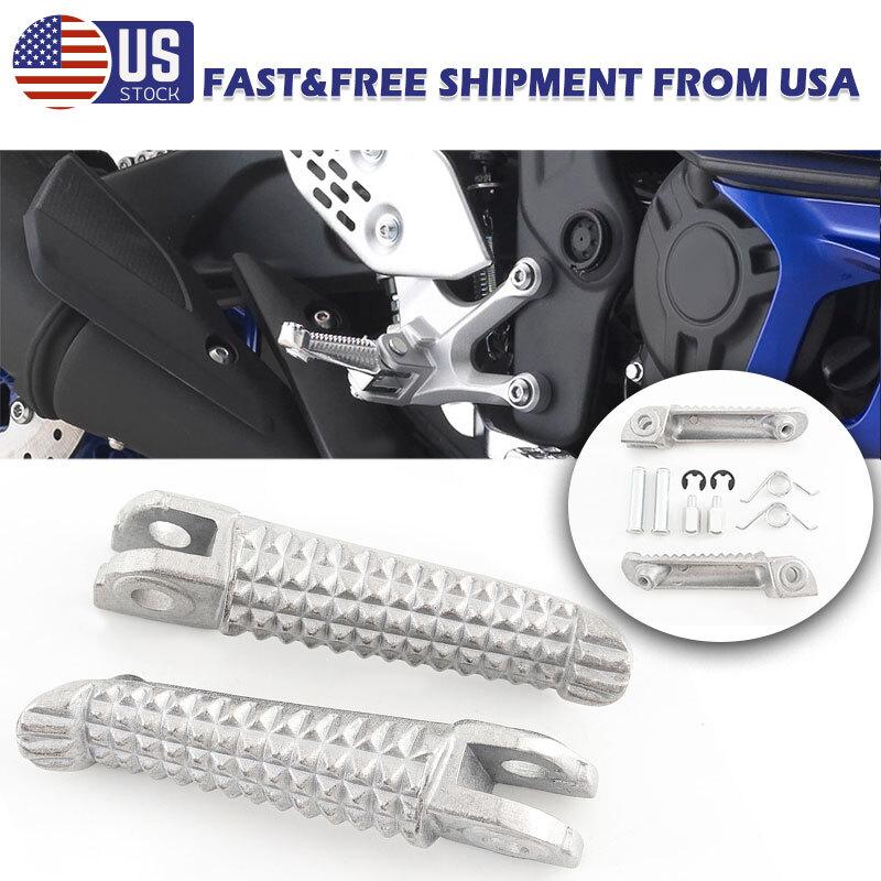 Front Foot Peg Rest Footrest Pedal For Yamaha YZF R1 R6 R3 FZ07/09/10 FZ6 Silver