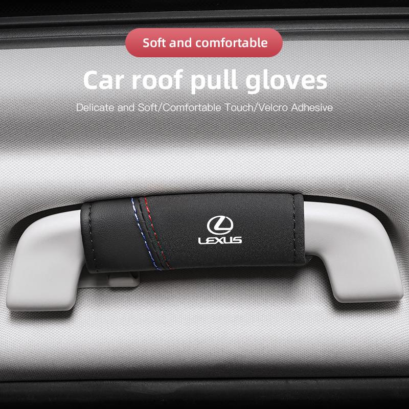 CBFBC1 Auto Roof Pull Gloves Car Roof Armrest Cover Handle Covering For Lexus F SPORT GS GX IS LS LX CT LC RC LBX NX RX 350h 450h ES UX