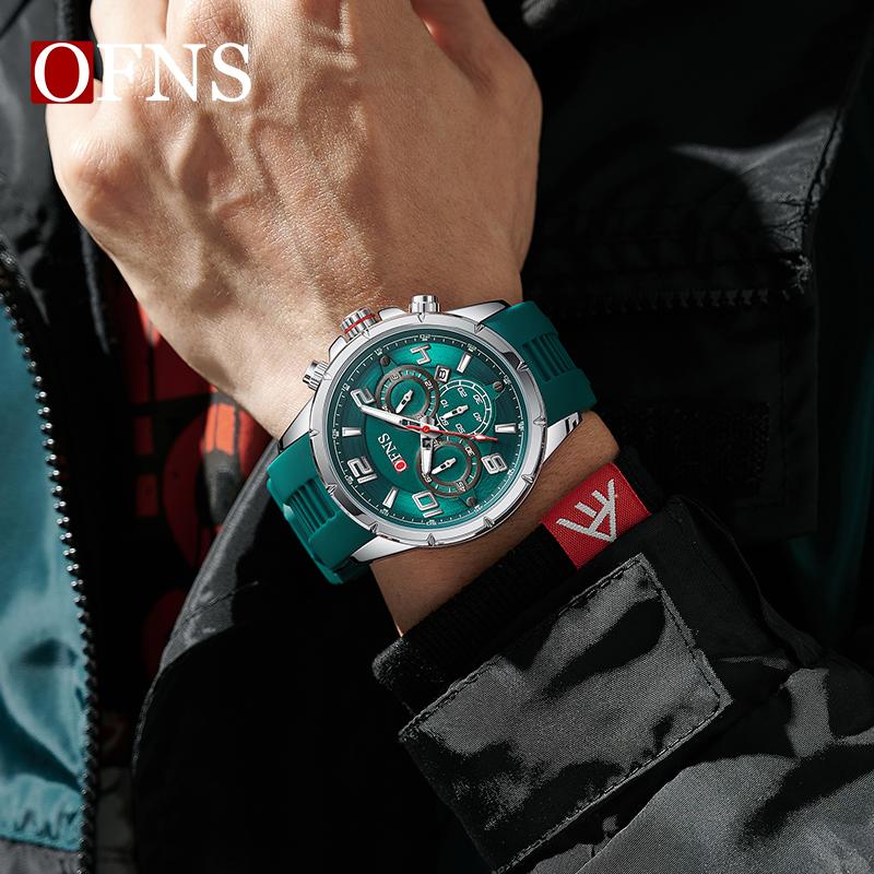 Fashion Three Eye Six Needle Men's Quartz Watch Multi Functional Waterproof Night Light Calendar Male Wristwatches