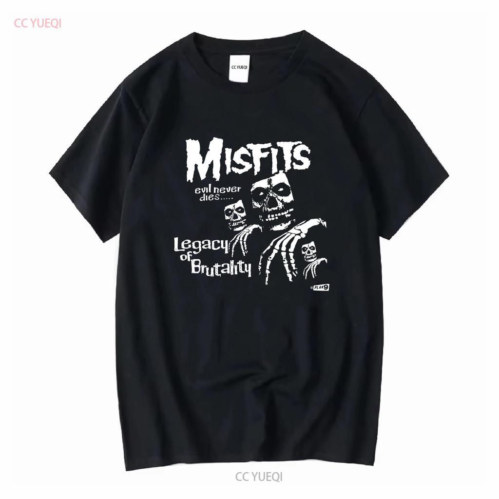 Vintage 90s Misfits Legacy Of Brutality Black Punk Rock Band T Shirt Size XL Long or Short Sleeves Vintage Washed Streetwear