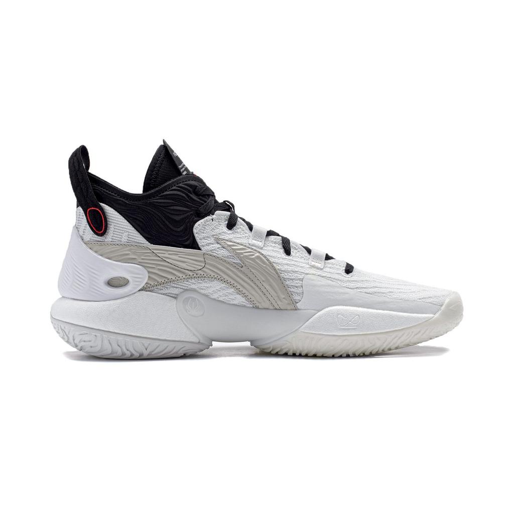 Li Ning YuShuai 18 Amortyzacja Antypoślizgowe Odporne na Ścieranie Wsparcie Odbicie Średnia Cholewka Buty do Koszykówki Męskie Białe ABAU009-3