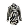 Women's Fashion Zebra Print Long Sleeve Button- Shirt Women's Clothing
