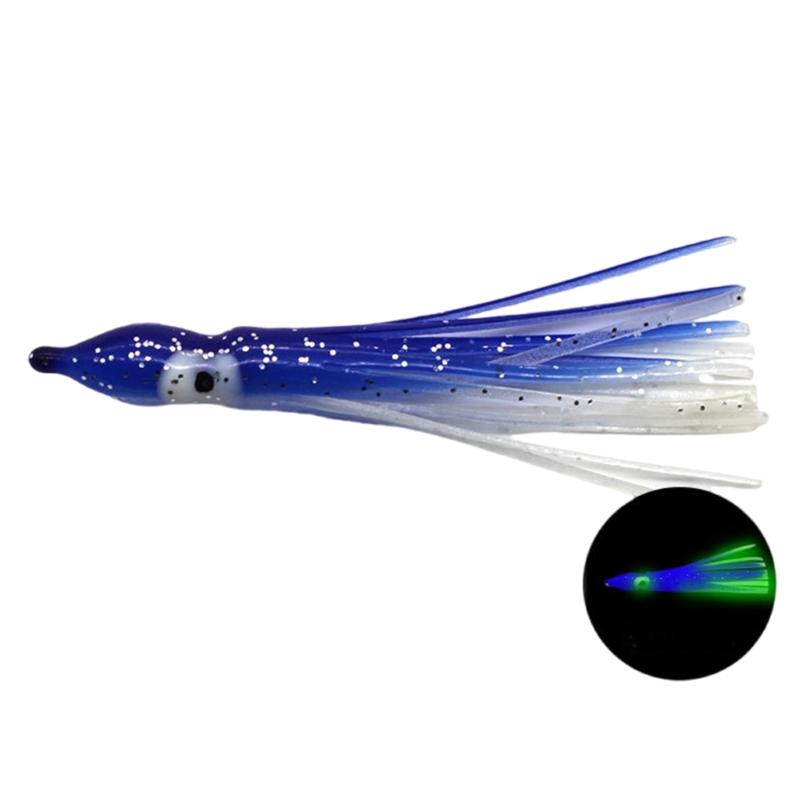 50Pcs Baits Soft Fishing Lures Squid Skirts 5-12cm Artificial Baits Glow Trolling Skirt Lures Saltwater Fishing Baits