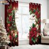 2pcs Christmas tree color ring print blackout curtain with insulation multi size living room holiday decoration machine washable