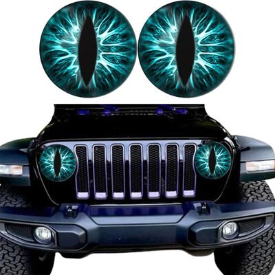 1 para naklejki na reflektory samochodowe samoprzylepne wodoodporne śmieszne 3D oczy naklejki na reflektory naklejka okno samochodu zderzak naklejki dekoracyjne