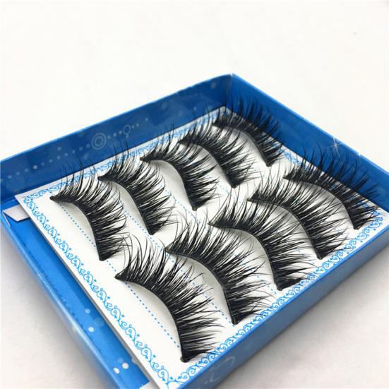 5 Pairs Natural Long Cross Thick Fake Lashes Stage Club False Eyelashes Makeup