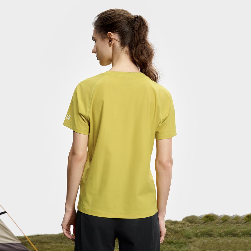 FILA Explorer Classic Versatile Comfortable Solid Color Breathable Lightweight Short Sleeve T-Shirt Women Tops A11W537111F-YE