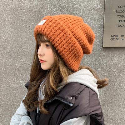 Cappello di lana giapponese Cappello femminile lavorato a maglia autunnale e invernale Protezione calda per le orecchie Cappello a pelo largo a testa grande