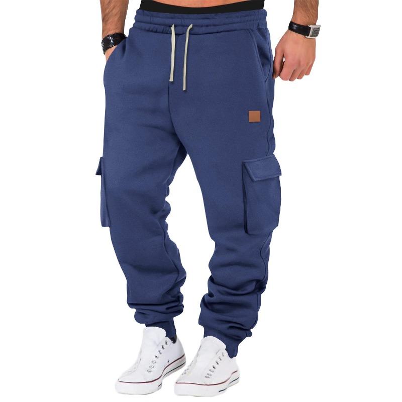 

Men s Autumn Winter Training Sports Pants Base Layer Pants Men s Athletic Multi Pocket Fitness Pants Sweatpants 3XL темно-синього кольору