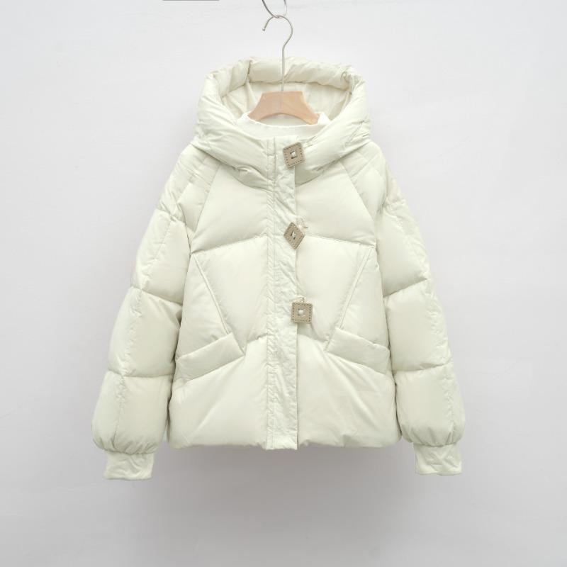 Winter New Sugar Square Button Down Jacket Loose Student Small Hooded Bread Jacket
