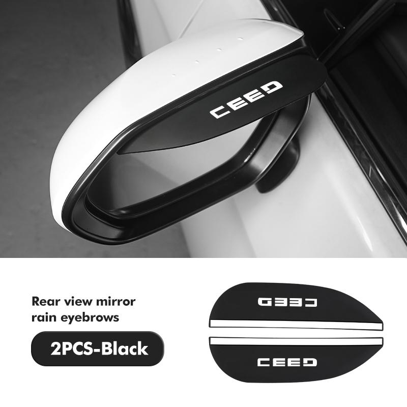 For KIA 2pcs Car Rain Eyebrow Rearview Mirror Visor Shade Rain Cover Rear View Accessories Cerato Proceed Stonic Picanto Sorento
