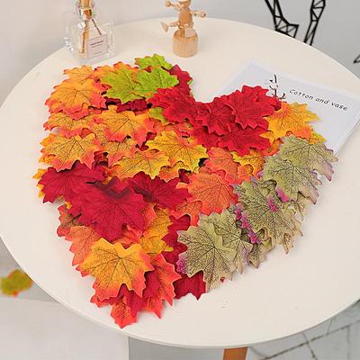 Artificial Red Maple Leaf & Green Leaves Decoration for Kindergarten, Shop Windows, and Landscaping