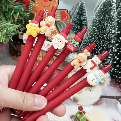 5 Pièces Stylo Gel Noël Prix Étudiants Dessin Animé Arbre de Noël Père Noël Bonhomme de Neige Stylo Gel Créatif Papeterie Étudiant Cadeau