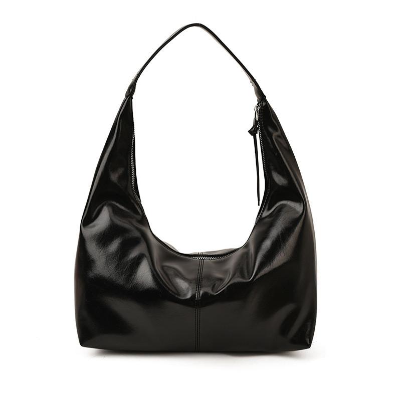 IELGY Ladies Underarm Bag Simple Shiny Casual Portable Dumpling Bag