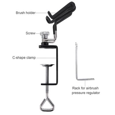 Universal Airbrush Holder Stand Airbrush Cleaning Tool Two-Brush Holder Clamp-on Table Stand with