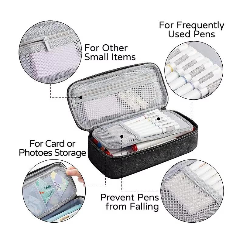 Portable Pencil Case, Large Capacity Pencil Case Stationery Pencil Case, Large Capacity Storage Bag Pouch Holder Box Organiser