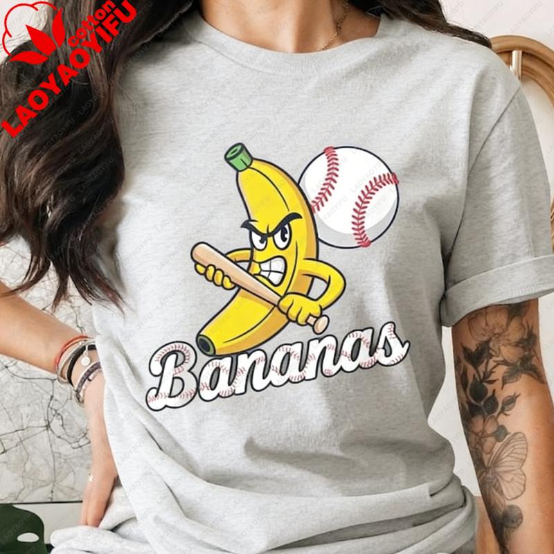 

Vintage Baseball Banana Quirky Sports Design Kawaii Clothes Graphic T Shirts Oversized T Shirt Vintage Aesthetic Y2k Clothes 3XL