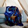 1PC Custom Name "Night Sky Guitar Melody" flannel blanket versatile,all-season throw suitable for the living room,bedroom,camping,travel,and gift