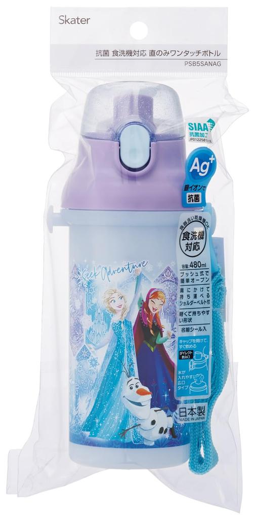 Skater Water Direct Dishwasher Made In Disney Frozen Size Children's Bottle, 480ml, Drinking, Plastic, One-Touch Operation, Safe, Japan, 25, Girls'