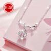 925 Silver Hypoallergenic Necklace 1 Piece Women's Cherry Blossom Necklace Exquisite High-end Clavicle Chain