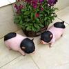 Simulation Pig Figurine Ornaments Garden Decoration Accessories Pig Resin Sculpture Model Handicraft Home Living Room Decor Gift