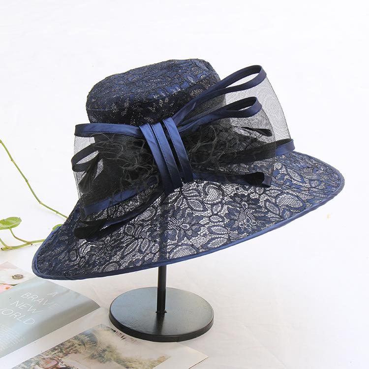 Fashion Trendy Brand Breathable Mesh Visor Women'S Summer Lace Flower Beach Hat Folding Sunscreen Sun Hat
