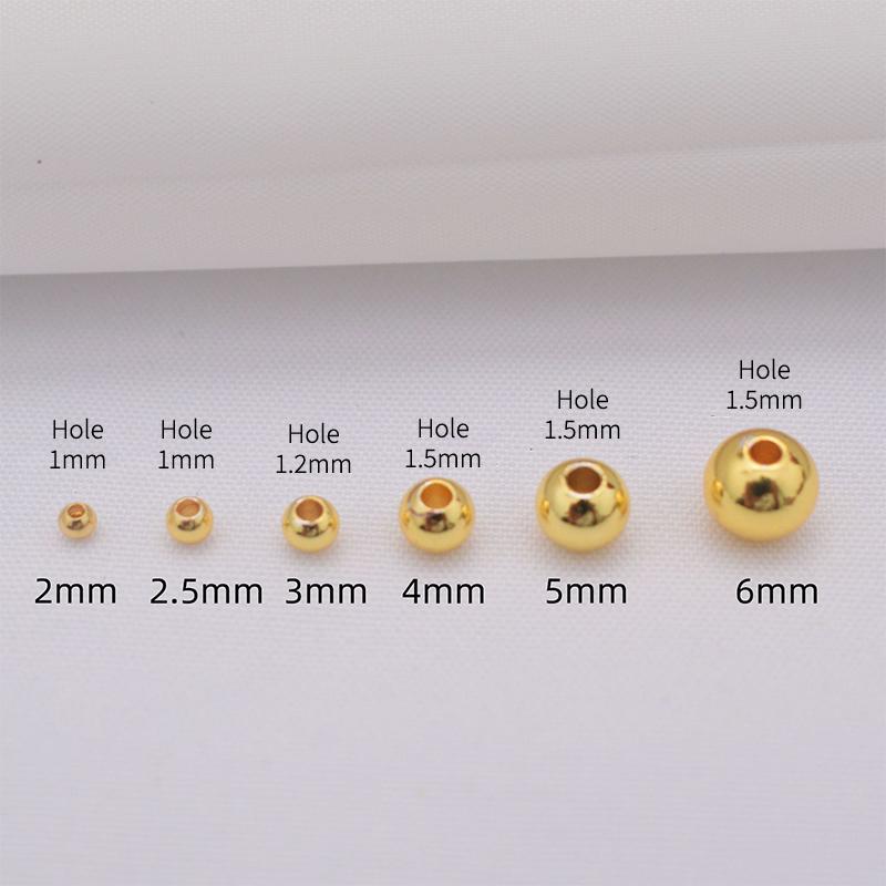 100Pcs  Gold Plated Ball Crimp End Beads,Crimps Beads,2Mm 2.5Mm 3Mm Stopper Spacer Beads For Diy Jewelry Making Supplies