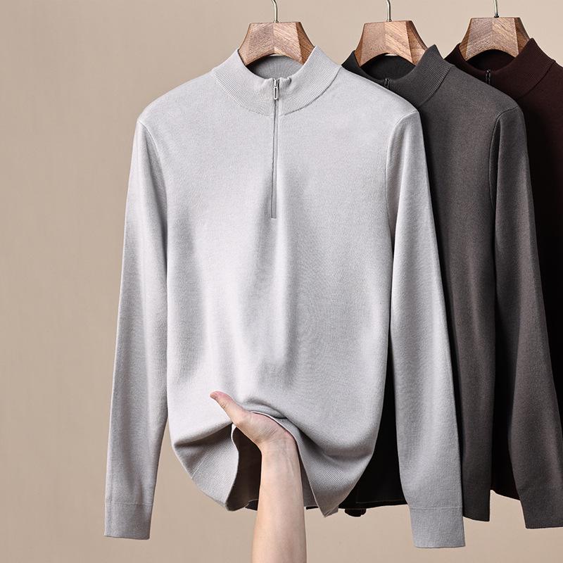 

Hengyuanxiang Men s Thick Wool Knit Sweater, Half-High Collar with Zipper, New for Autumn/Winter 2025 XXL (190/104A)